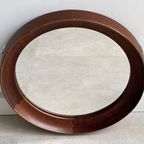 Mid Century Wengé Houten Scandinavische Spiegel thumbnail 3