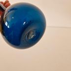 Vintage Petrol Blauwe Glazen Vaas Fles Vaasje Jaren 60 thumbnail 11