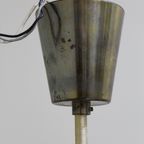 Vintage Plafondlamp, Kroonluchter - Jaren '60, Messing, Glas thumbnail 7