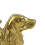 Messing Hond Met Puppies Bloedhond Basset Geel Koper Sculptuur 14Cm thumbnail 5