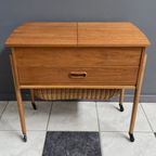 Teak Sewing Box Table Danish 1960S thumbnail 4