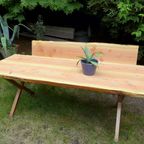 Prachtige Grote Boomstam Tuinset : Tuintafel En Bank 220 Cm thumbnail 3