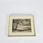 J.J. Hens - Broomverfdruk - Winterlandschap - Gesigneerd - 2E Helft 20E Eeuw thumbnail 2