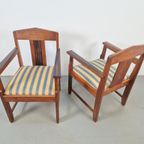 Set 2 Art Deco Fauteuil Amsterdamse School Eiken Ebben ’20 thumbnail 11