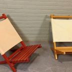 Set Van 2 Hout En Canvas Strandstoelen thumbnail 13