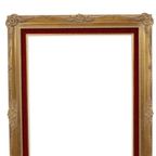 Vintage Vergulde Lijst Barok Stijl Rood Fluweel Klassiek 76x56cm thumbnail 3