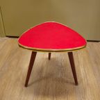 Vintage Plantentafeltje Tafeltje Bijzettafeltje Tafel Rood thumbnail 11