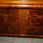 Chr. Peter Duitse Art Deco Vitrinekast In Gefineerd Walnoot. thumbnail 7