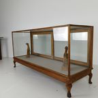 Antieke Grote Glazen Vitrinekast / Toonbank thumbnail 15