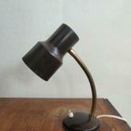 Vintage Bureau Lamp Lijkt Op Hala Bruin Goud. thumbnail 2