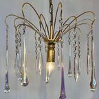 Opaline Murano Teardrop Kroonluchter Hanglamp Vintage Kristal thumbnail 2