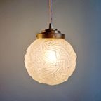 Paar Art Deco Kroonluchters In Gesatineerd Glas, 1920-30 thumbnail 10