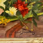 Karel Jongelinghs (1871-1948) "stilleven Met Bloemen". thumbnail 5