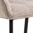 Nivala Eetkamerstoel - Set Van 2 - Beige Met Mat Zwarte Poten thumbnail 6