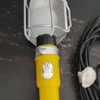 Vintage Looplamp Geel Met Zinken Kapje thumbnail 2