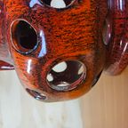 Vintage Keramieken Fat Lava Tafellamp (70s) Scheurich West Germany Lamp (jaren 70) Patroon Kap thumbnail 7
