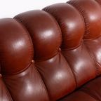 Sculptural Italian Modern Three Seat Leather Sofa / 3-Zitsbank, 1970’S thumbnail 5