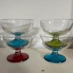 4X Vintage Ijscoupe Glas Gekleurd thumbnail 6