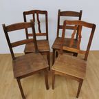 Vintage Houten Bistrostoelen Boeren Café Stoelen Eetkamerstoelen thumbnail 3