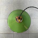 Groen Emaille Hanglamp Met Messing Armatuur thumbnail 8