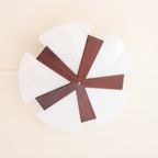 Acrylic Triangles And Teak Wooden Ceiling Lamp, 1960S thumbnail 3