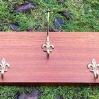 Vintage Houten Kapstok Met Messing Fleur-De-Lis Haken thumbnail 12