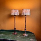 Set Van 2 Vintage Tafellampjes, Schemerlampen, Lampen thumbnail 5