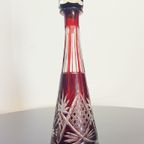 Vintage Karaf Val Saint Lambert Rood Kristal Mid Century '60 | Kerst thumbnail 4