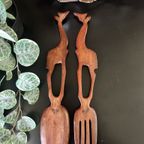 Slacouvert Giraffe Handmade Hout Vintage thumbnail 4