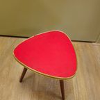 Vintage Plantentafeltje Tafeltje Bijzettafeltje Tafel Rood thumbnail 8