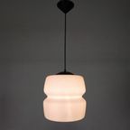 Vintage Hanglamp Met Opaline Glazen Bol, Jaren 60 thumbnail 5