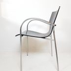 Setprijs Vintage Eettafel Met 4 Stoelen Zwart Wit Chroom thumbnail 9