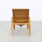 Rare Lounge Chair In Cane And Wood, 1960S thumbnail 5