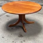 Vintage Scandinavische Salontafel, Rond, Teak thumbnail 7