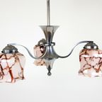 Dutch Design - Gispen Stijl - Hanglamp - Messing - Gemarmerd Glas - Art Deco - 30'S thumbnail 2