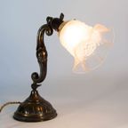 Art Deco - Desklamp With Pressed Glass And Bakelite Fitting thumbnail 3