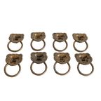 8 Set Prachtig Bronzen Antieke Kastbeslag Leeuwenkop, Jaren '30/'40 thumbnail 4