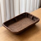 Vintage Xl Rattan Bamboo Tray thumbnail 2