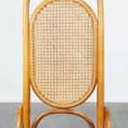 Set Van 2 Hoge Vintage Lichtbruine Bentwood Thonet Stijl Stoelen Model “lange Jan/ Long John” thumbnail 7