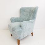 Vintage Artifort Fauteuil Blauw | Lichtblauwe Rib Theo Ruth thumbnail 3