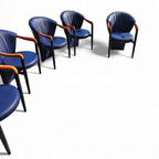 6 X Costantini Arm Chair /dark Blue Leather thumbnail 3