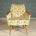 Vintage Clubfauteuils – Velours Bladmotief – Jaren 60 thumbnail 9