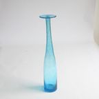 Blue Bubble Glass Bottle Vase 1950S 1960S thumbnail 17