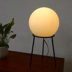 Vintage Tafellamp Dressoir Lamp Jaren 50 Bol Melkglas thumbnail 5