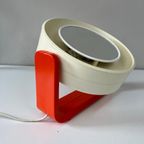 Spiegel Space Age, 2-zijdig Oranje-wit Tafel Of Wand Vintage thumbnail 3
