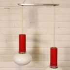 Vintage Cascade Hanglamp Met 2 Glas En Metaal Lampen thumbnail 2