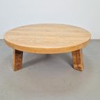 Brutalistische Ronde Salontafel Massief Eiken ´60 Japandi thumbnail 3