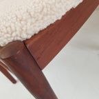 5 Vintage Teakhouten Stoelen Nieuw Gestoffeerd Teddy Deens thumbnail 14