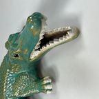 Groot Vintage Keramieken Beeld Van Krokodil, Italie 1970's thumbnail 2