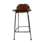 Charlotte Perriand - Bar Stool Model ‘Les Arcs’ - High Back - Leather Seating On Chrome Base thumbnail 5